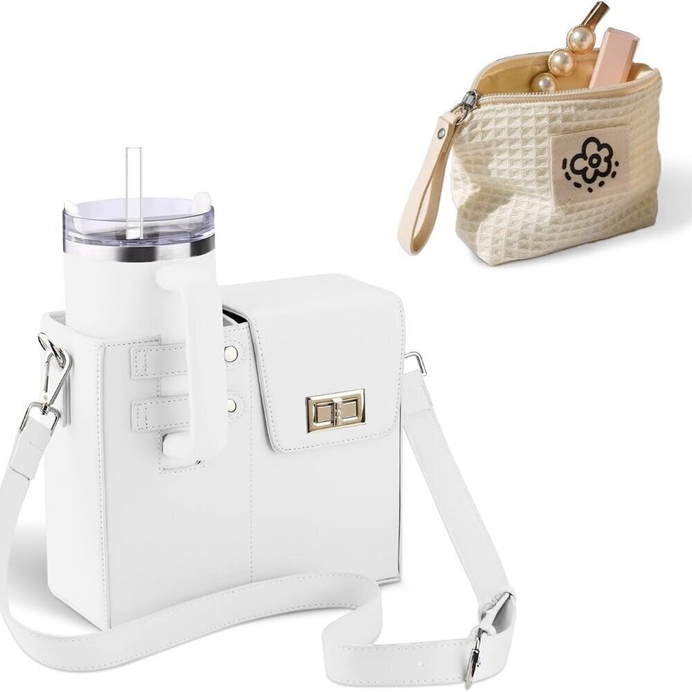 Outdoor Portable Crossbody Water Bottle Bag Insulated Adjustable for Women